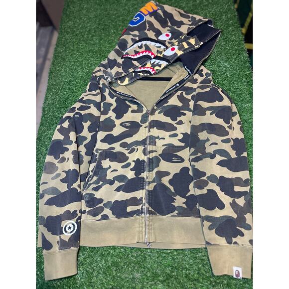 Size XL - Bape ABC Camo Double-Hood Shark Zipup - Picture 1 of 8